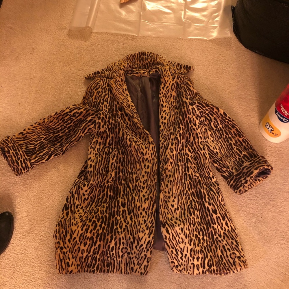 Leopard print vintage coat
